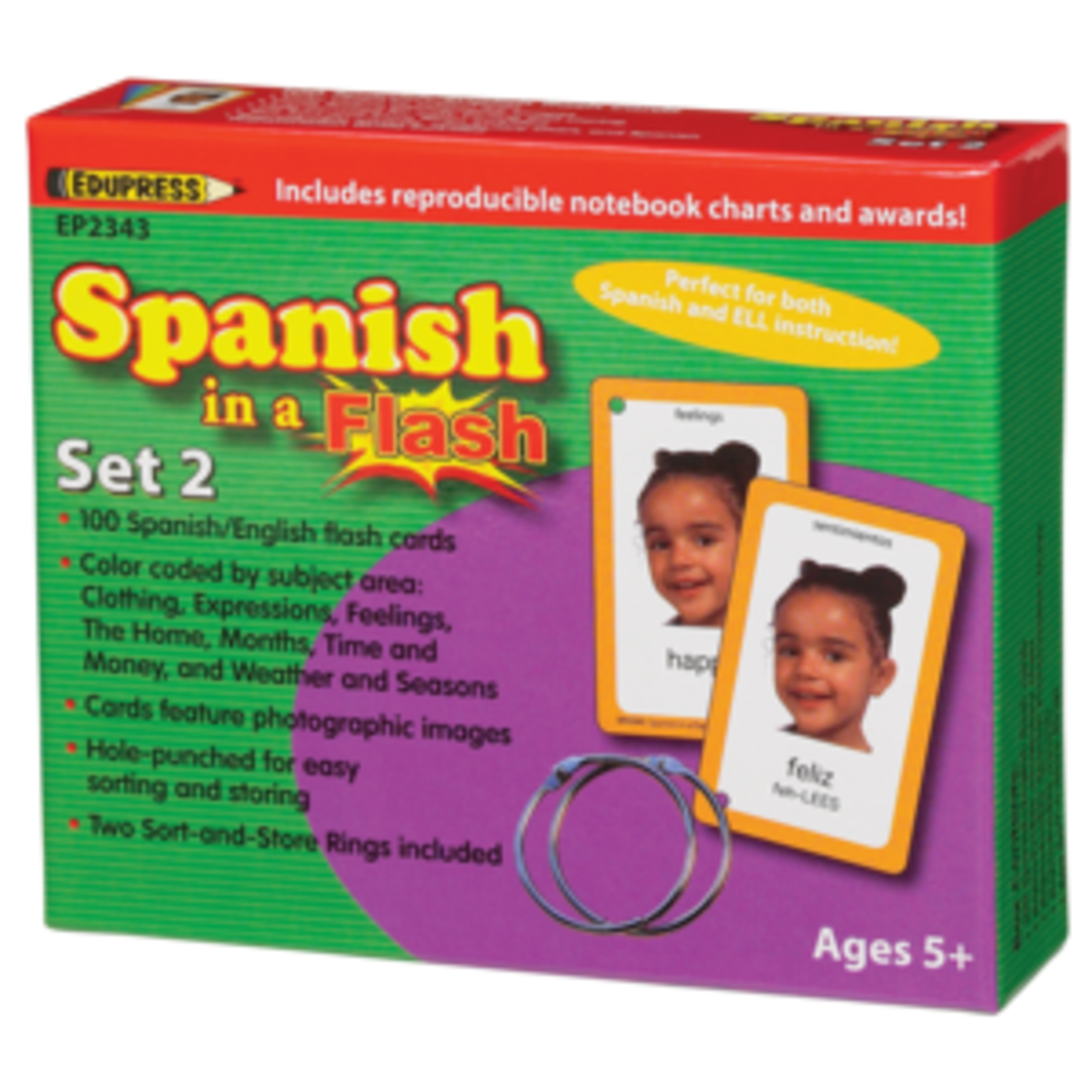 Teacher Created Resources Spanish in a Flash Cards Set 2 [TCR62343]