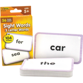 Teacher Created Resources Sight Words Flash Cards - 3 Letter Words