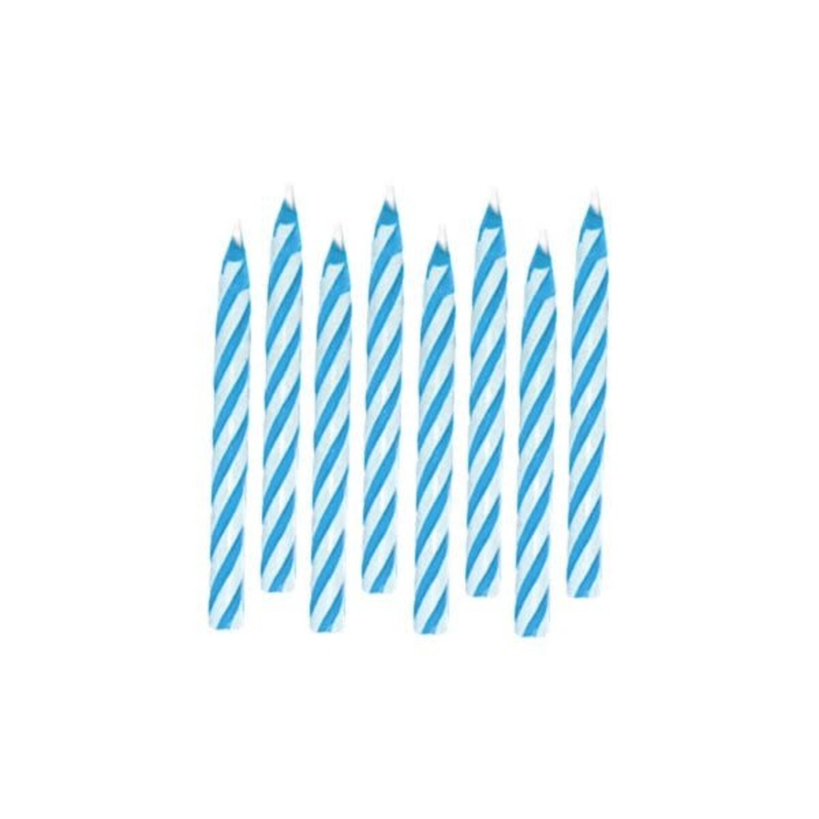 AMSCAN Candy Stripe Blue and White Birthday Candles 24 Pack [17105.01]