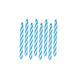 AMSCAN Candy Stripe Blue and White Birthday Candles 24 Pack