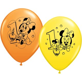 Qualatex Minnie 1st Birthday Latex Balloons 6 Count