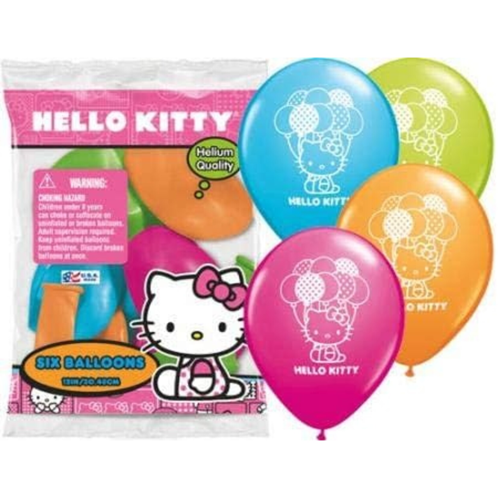 Qualatex Hello Kitty  Latex Balloons 6 Count [40946]