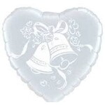 Qualatex Qualatex Wedding Bells 18 Inch Heart Shaped Foil Mylar Balloon [35713]