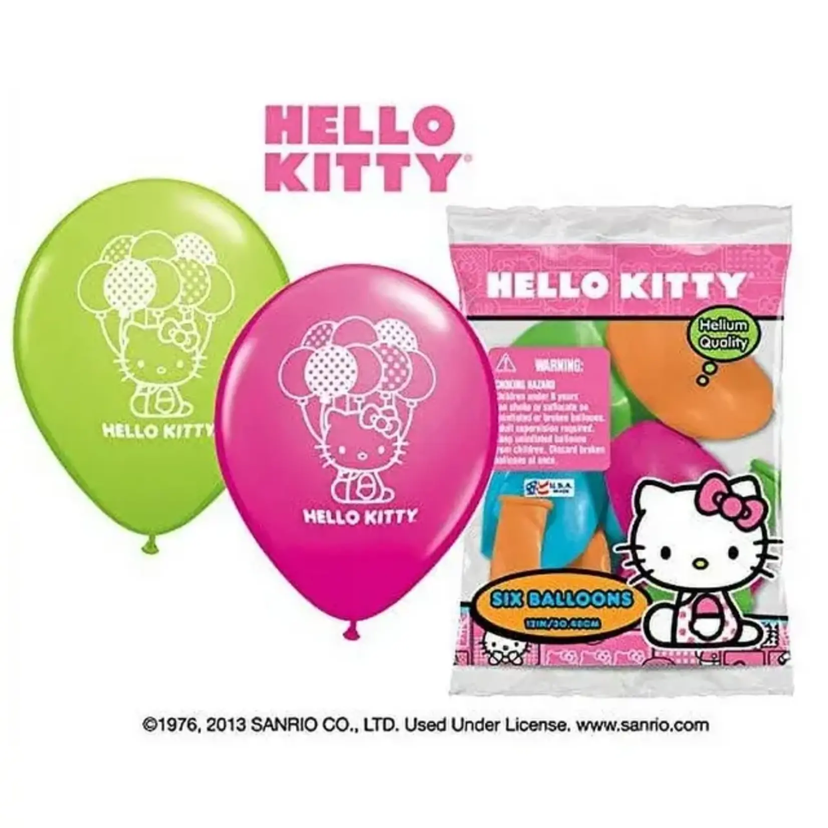Qualatex Hello Kitty 11 Inch Latex Balloons 6 Count [40946]