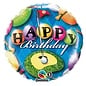 Qualatex Happy Birthday Golf Theme 18 Inch Foil Mylar Balloon