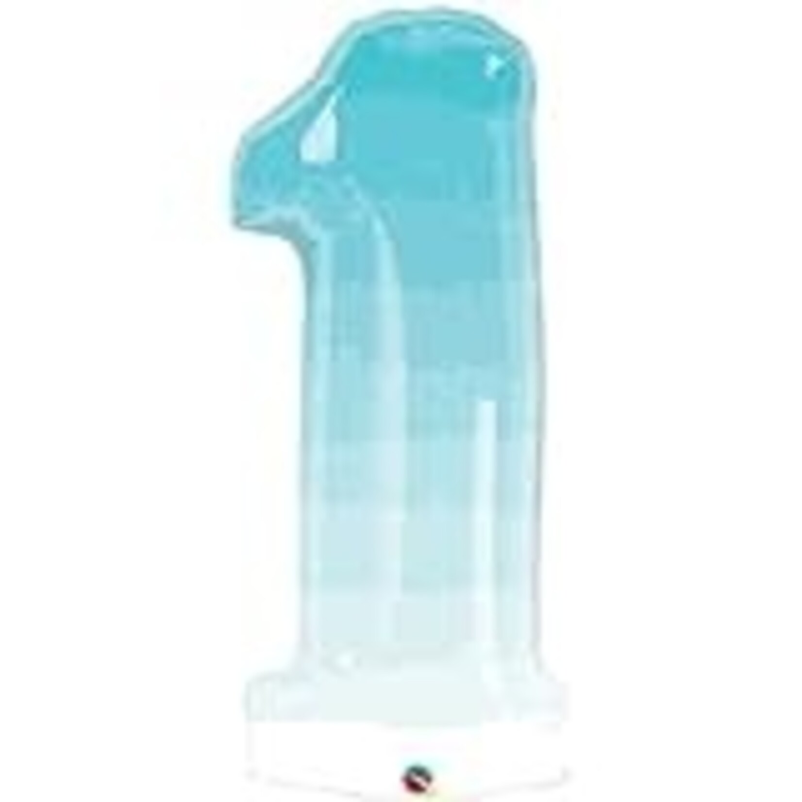 Qualatex 38" Shape Number One Blue Ombre Foil Mylar Balloon [13265]