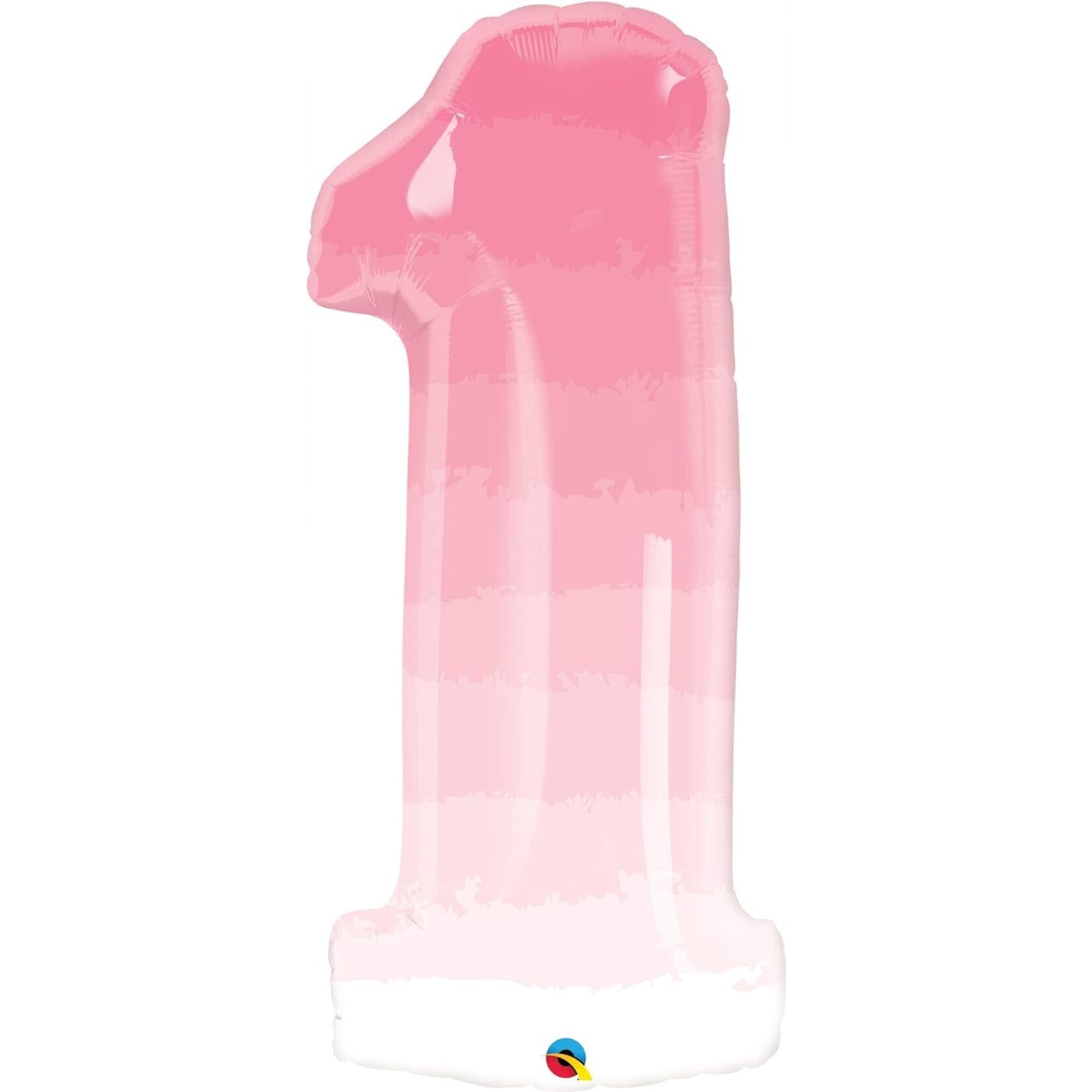 Qualatex Number One Pink Ombre 38 Inch Shape Foil Mylar Balloon [13260] (D)
