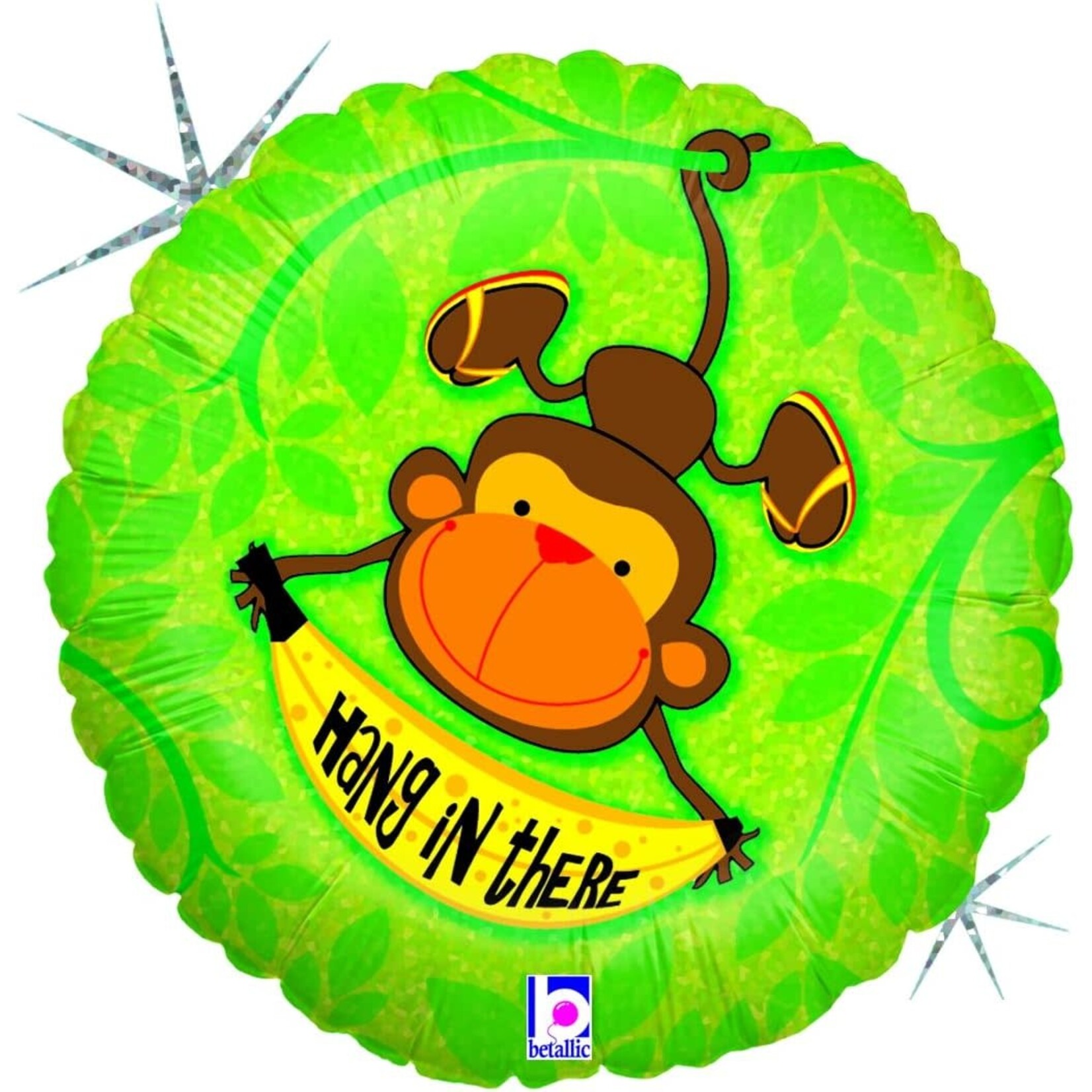 Betallic 18" ROUND HANG IN THERE MONKEY BALLOON [86684]