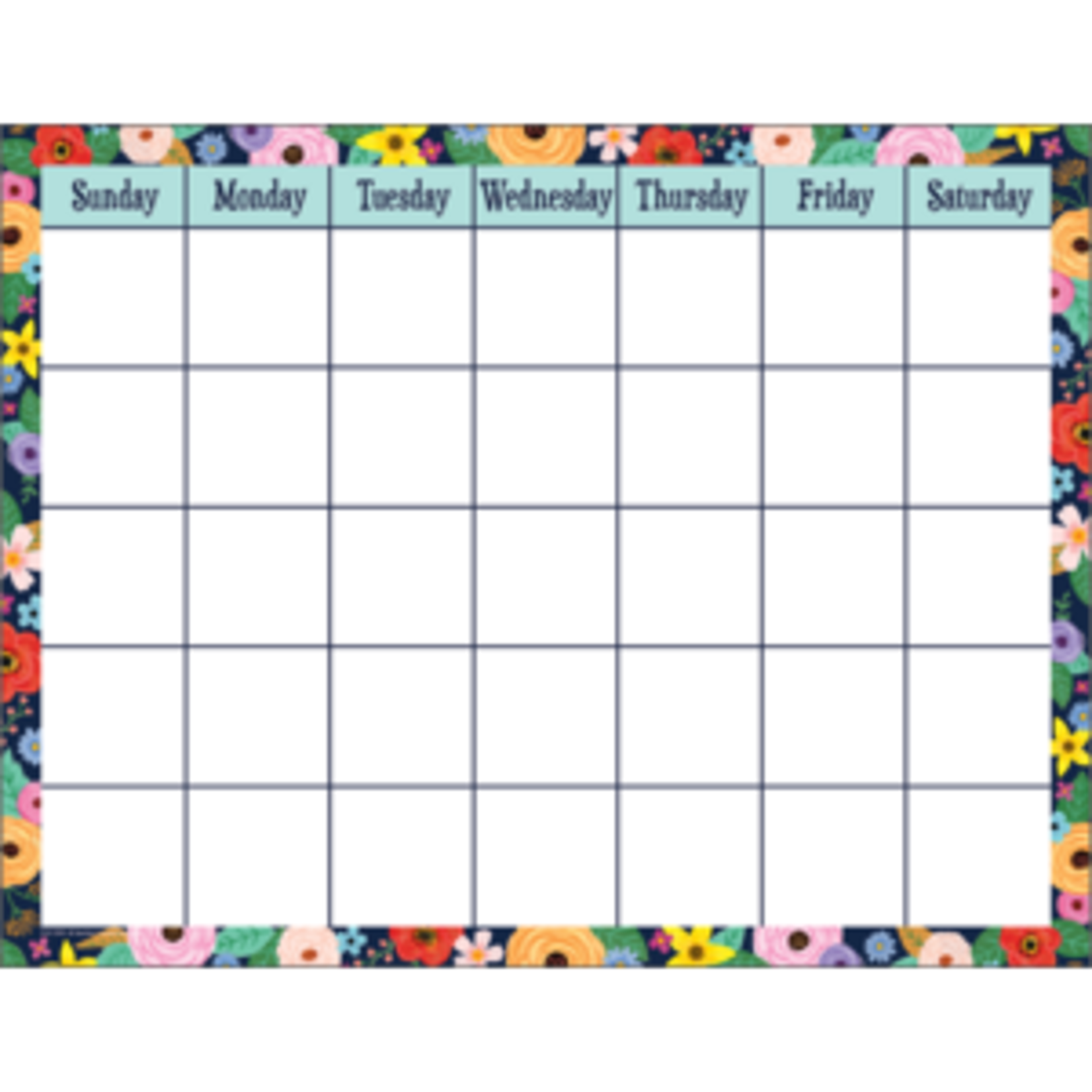 Teacher Created Resources Wildflowers Calendar Chart 17x22 [TCR7599]