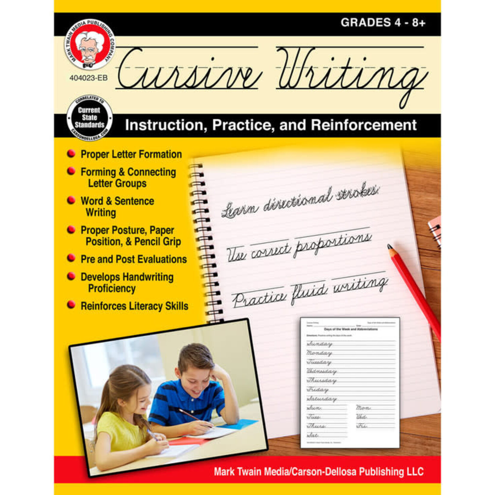 Carson-Dellosa Publishing Group Cursive Writing: Instruction, Practice, and Reinforcement Workbook Grade 4-9 Paperback [CD405023]