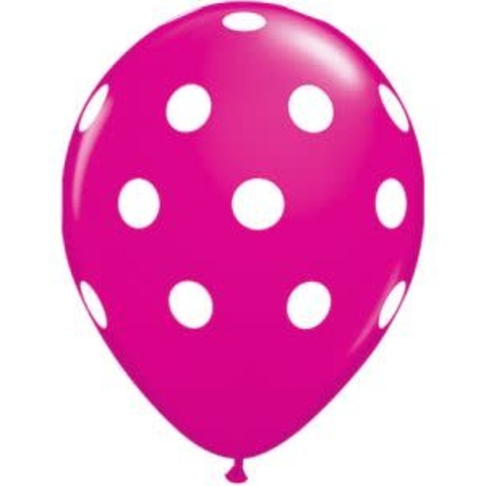Qualatex Qualatex Wild Berry with White Big Polka Dots 11 inch Latex Balloons 50 Count [37225]