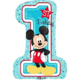MIckey First Birthday Number 1 28 Inch Foil Balloon