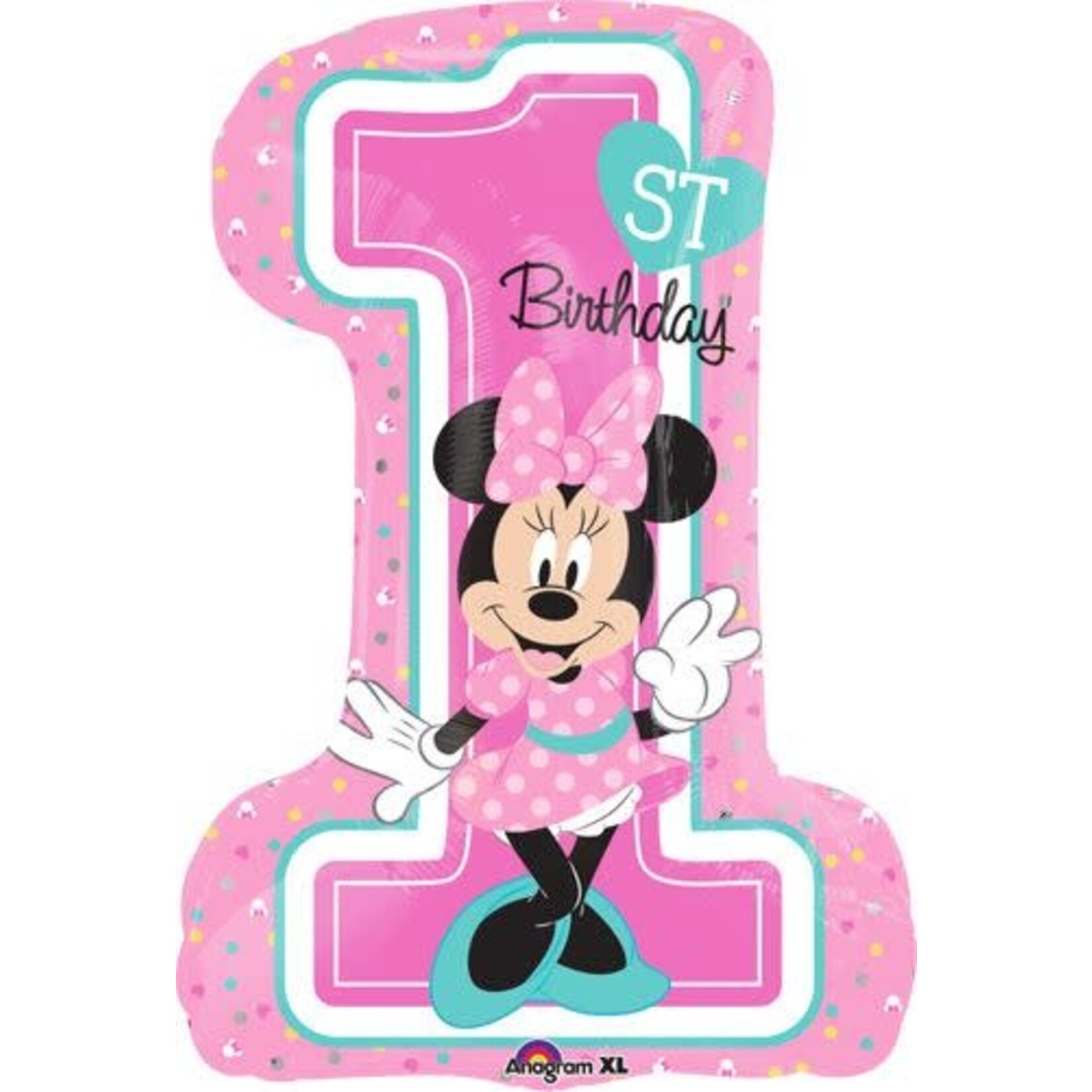 Minnie First Birthday Number 1 28 Inch Foil Balloon [34352]