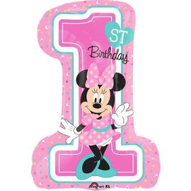 Minnie First Birthday Number 1 28 Inch Foil Balloon