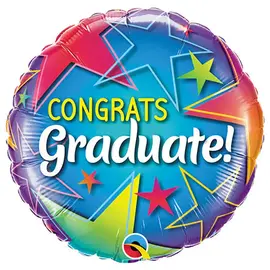 Qualatex Congrats Graduate Colorful 18 Inch Foil Mylar Balloon