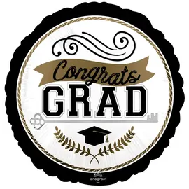 Congrats Grad Elegant 18 Inch Foil Mylar Balloon