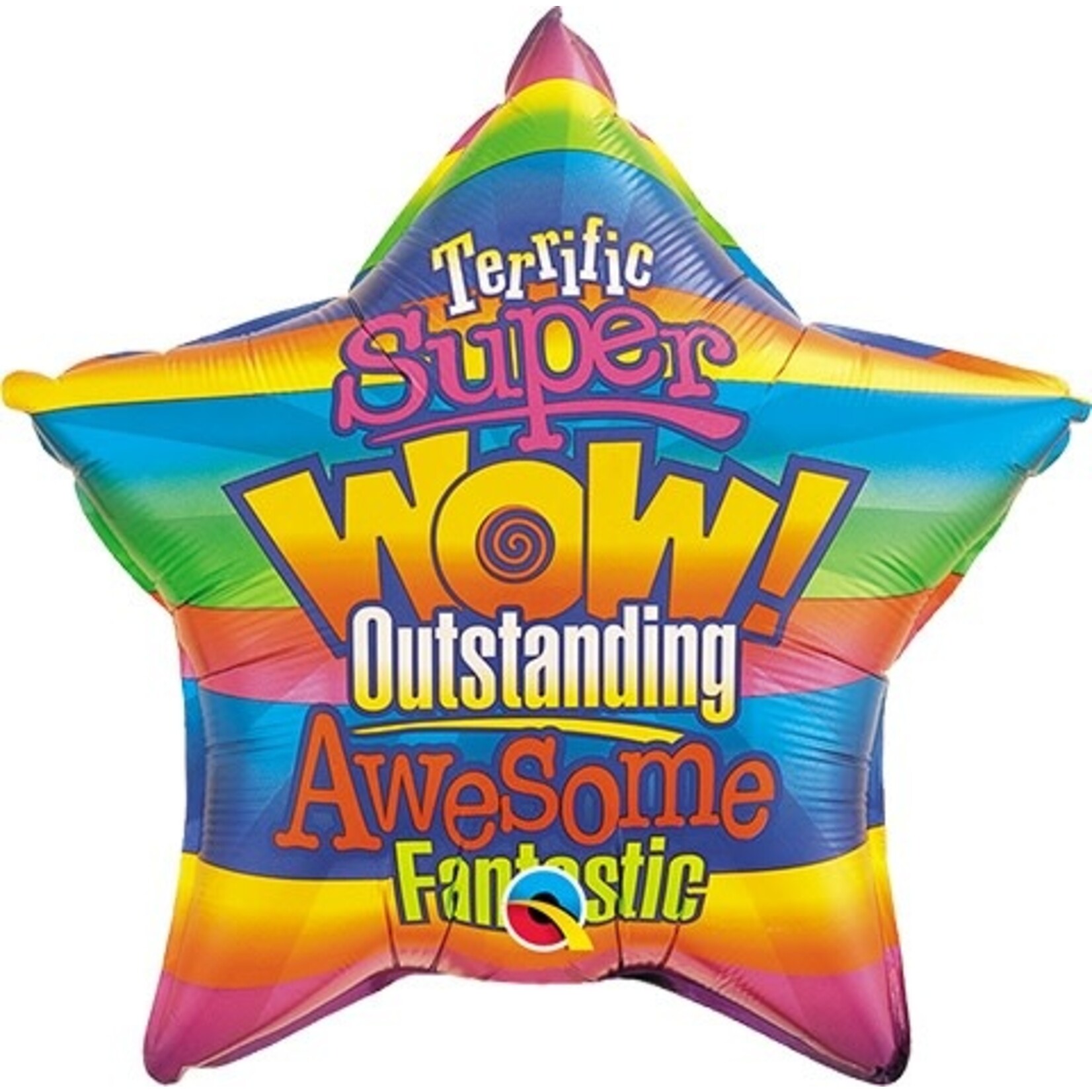 Qualatex Wow Stripes 20 Inch Star Shaped Foil Mylar Balloon [72886]