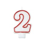 AMSCAN Red and White Birthday Candle Number 2 [174002]