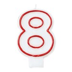 AMSCAN Red and White Birthday Candle Number 8 [174008]