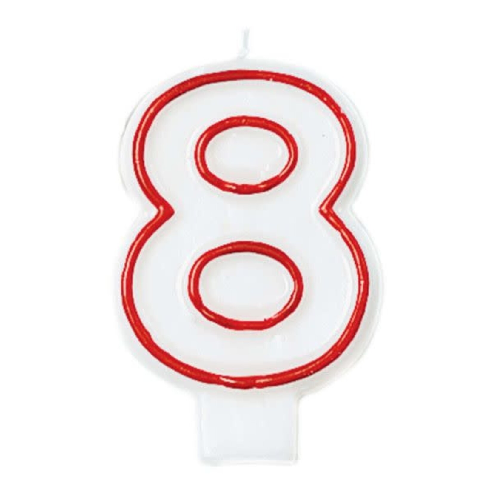 AMSCAN Red and White Birthday Candle Number 8 [174008]