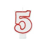 AMSCAN Red and White Birthday Candle Number 5 [174005]