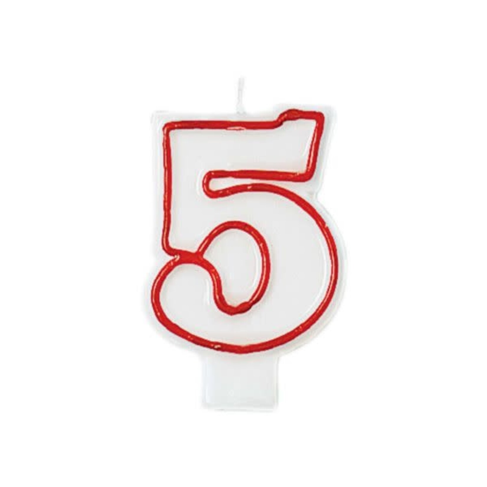 AMSCAN Red and White Birthday Candle Number 5 [174005]