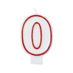 AMSCAN Red and White Birthday Candle Number 0 [174000]