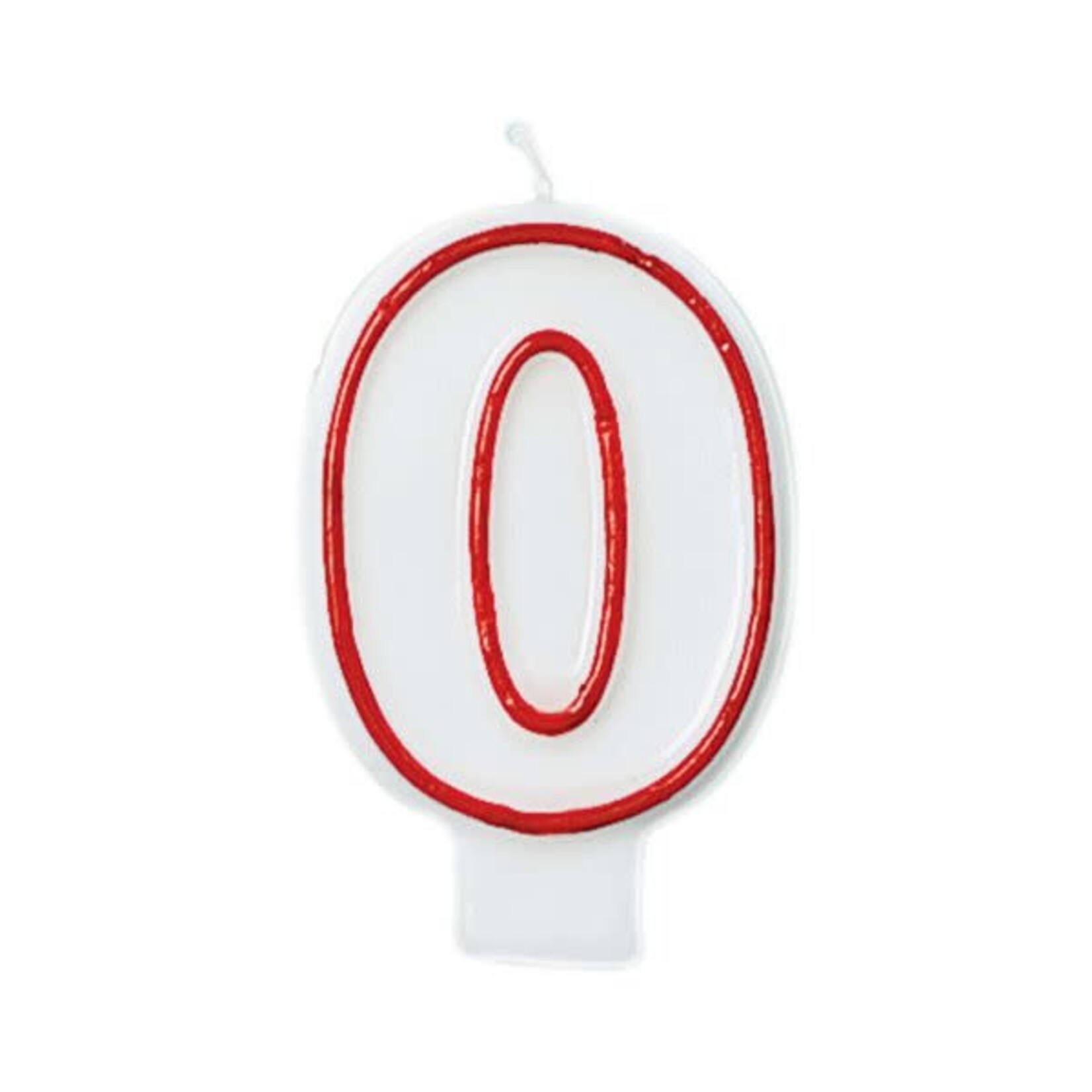 AMSCAN Red and White Birthday Candle Number 0 [174000]