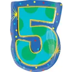 Number 5 Confetti Dots Junior Shape 20 Inch Foil Mylar Balloon [35764]