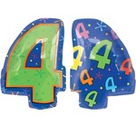 Number 4 Confetti Dots 2-sided Junior Shape 20 Inch Foil Mylar Balloon [12671]