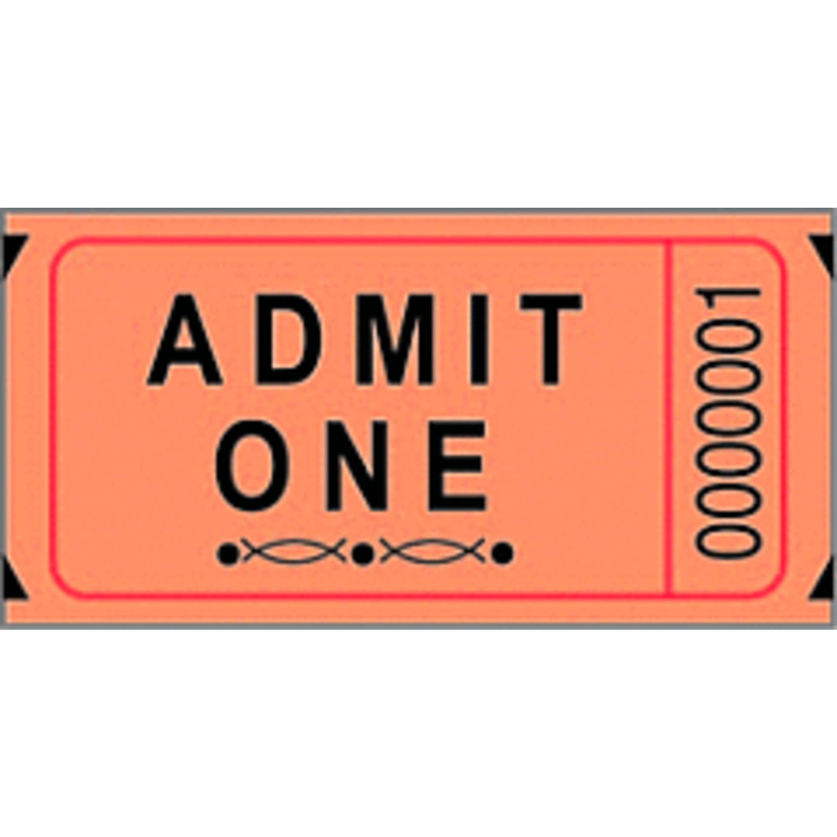 MAYFLOWER DISTRIBUTING Single Ticket Roll 2000 Tickets Orange [101-O]