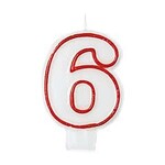AMSCAN Red and White Birthday Candle Number 6 [174006]