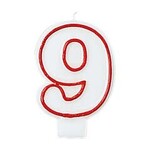 AMSCAN Red and White Birthday Candle Number 9 [174009]