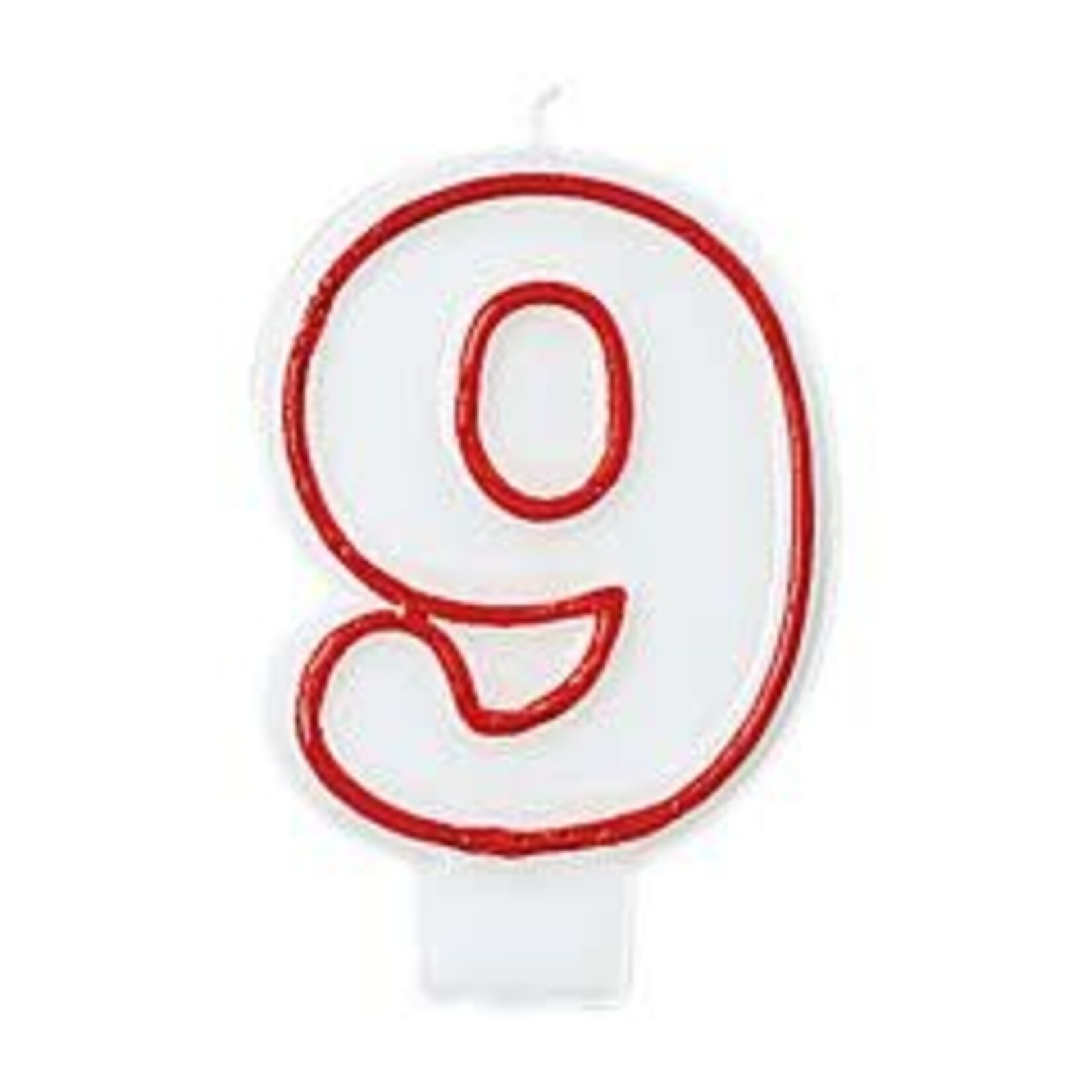 AMSCAN Red and White Birthday Candle Number 9 [174009]