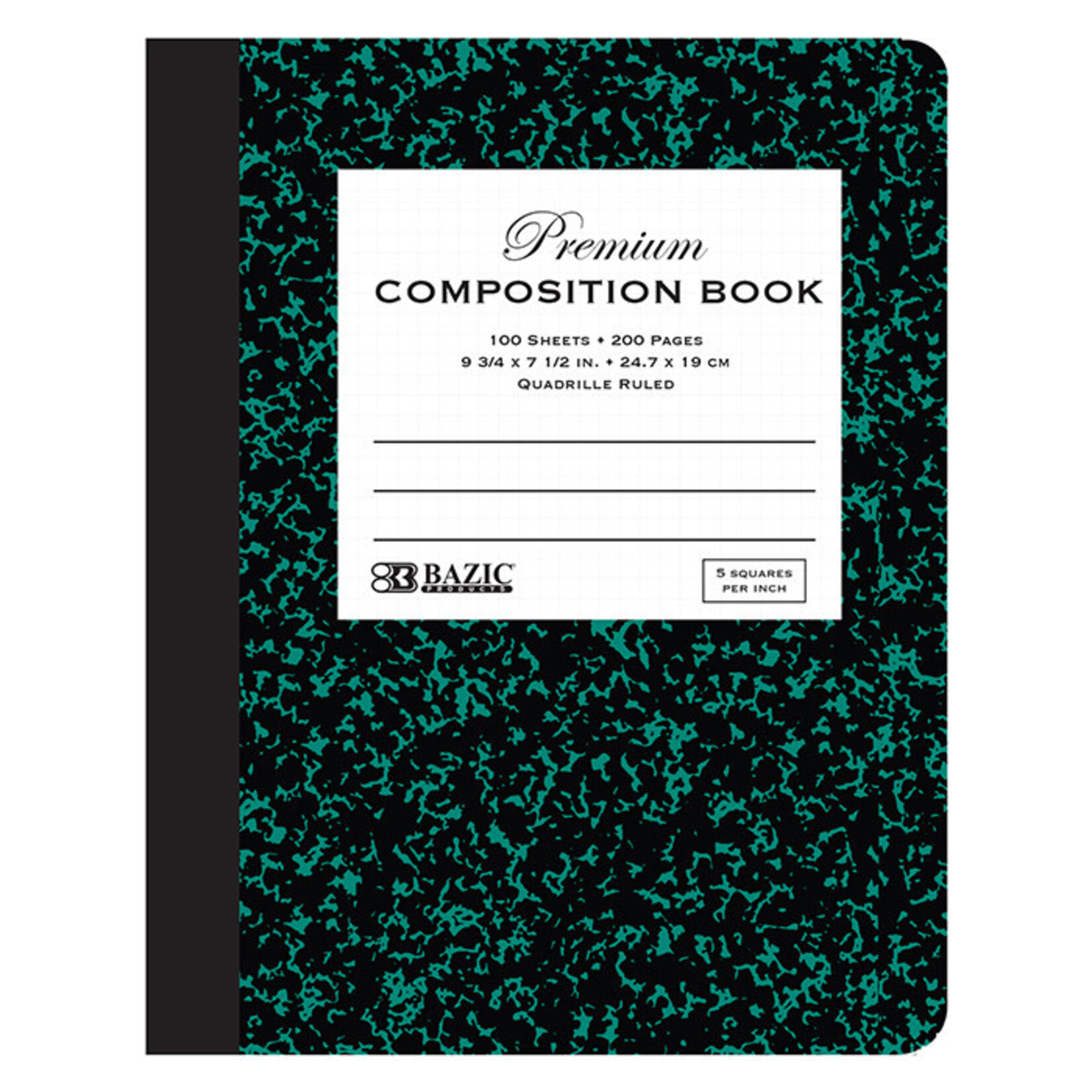 BAZIC BAZIC 5-1 Quad-Ruled 100 Ct. Premium Marble Composition Book [5052]