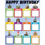 Teacher Created Resources Go Wild Animals Happy Birthday Chart 17x22 [TCR7388]