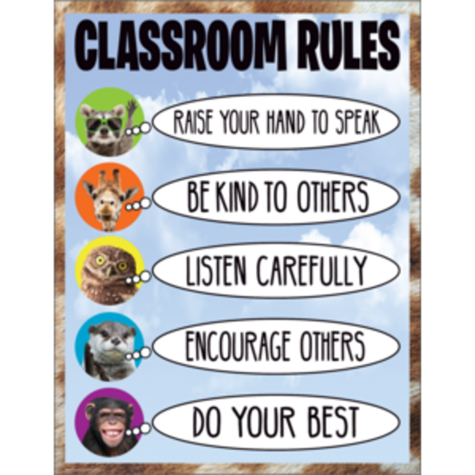 Teacher Created Resources Go Wild Animals Classroom Rules Chart 17x22 [TCR7389]