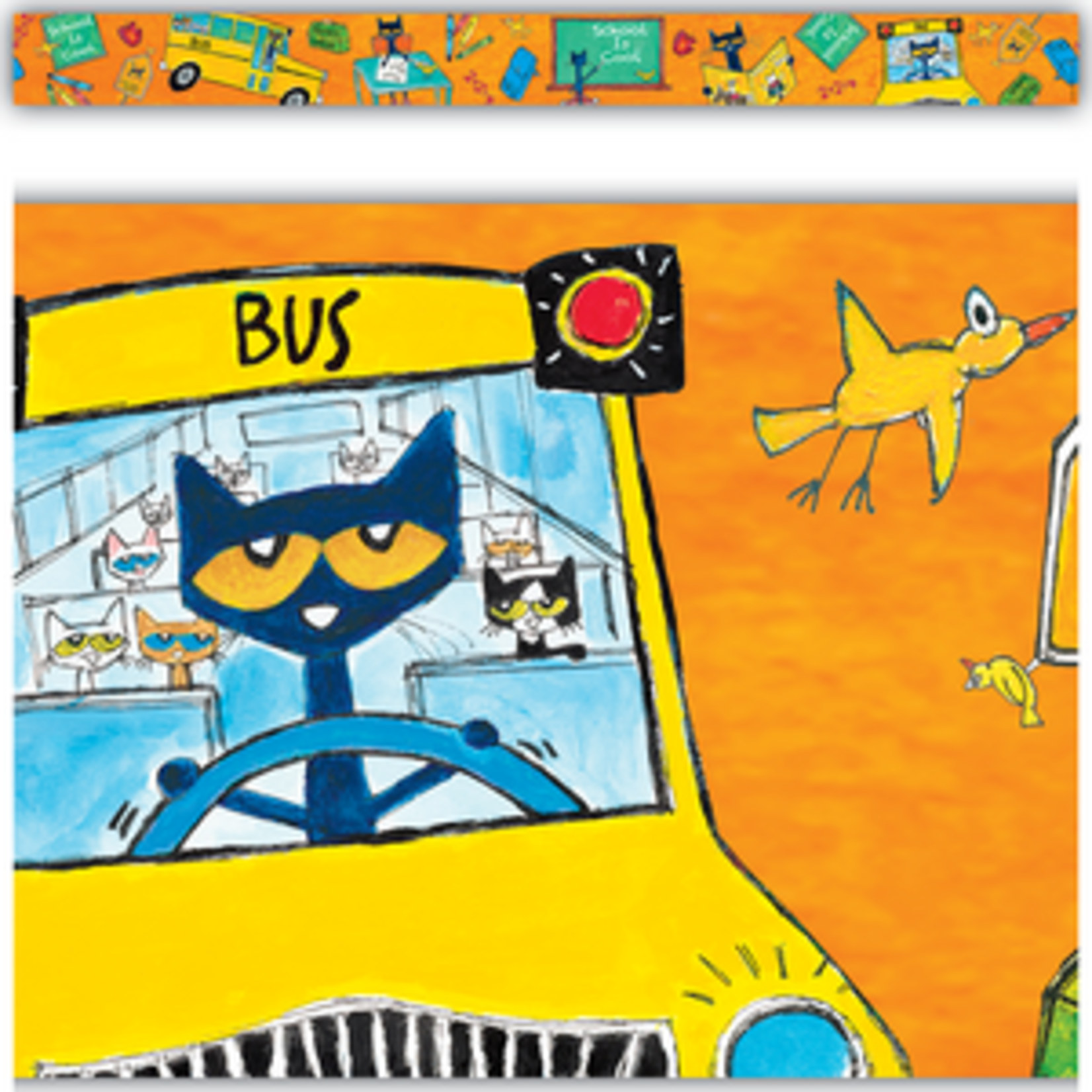 Teacher Created Resources Pete the Cat School is Cool Straight Border Trim [TCR63268]