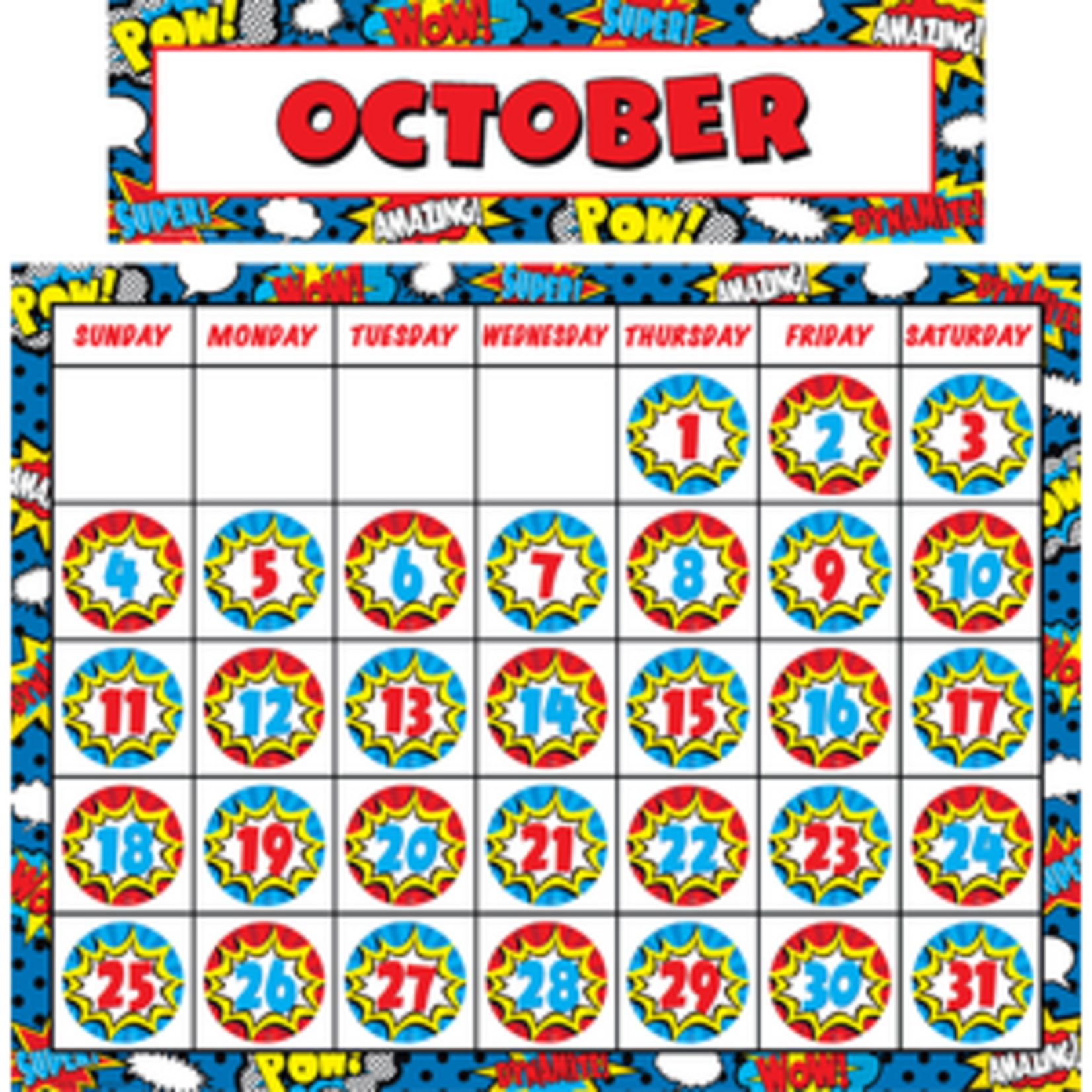 Teacher Created Resources Superhero Calendar Set [TCR9540]