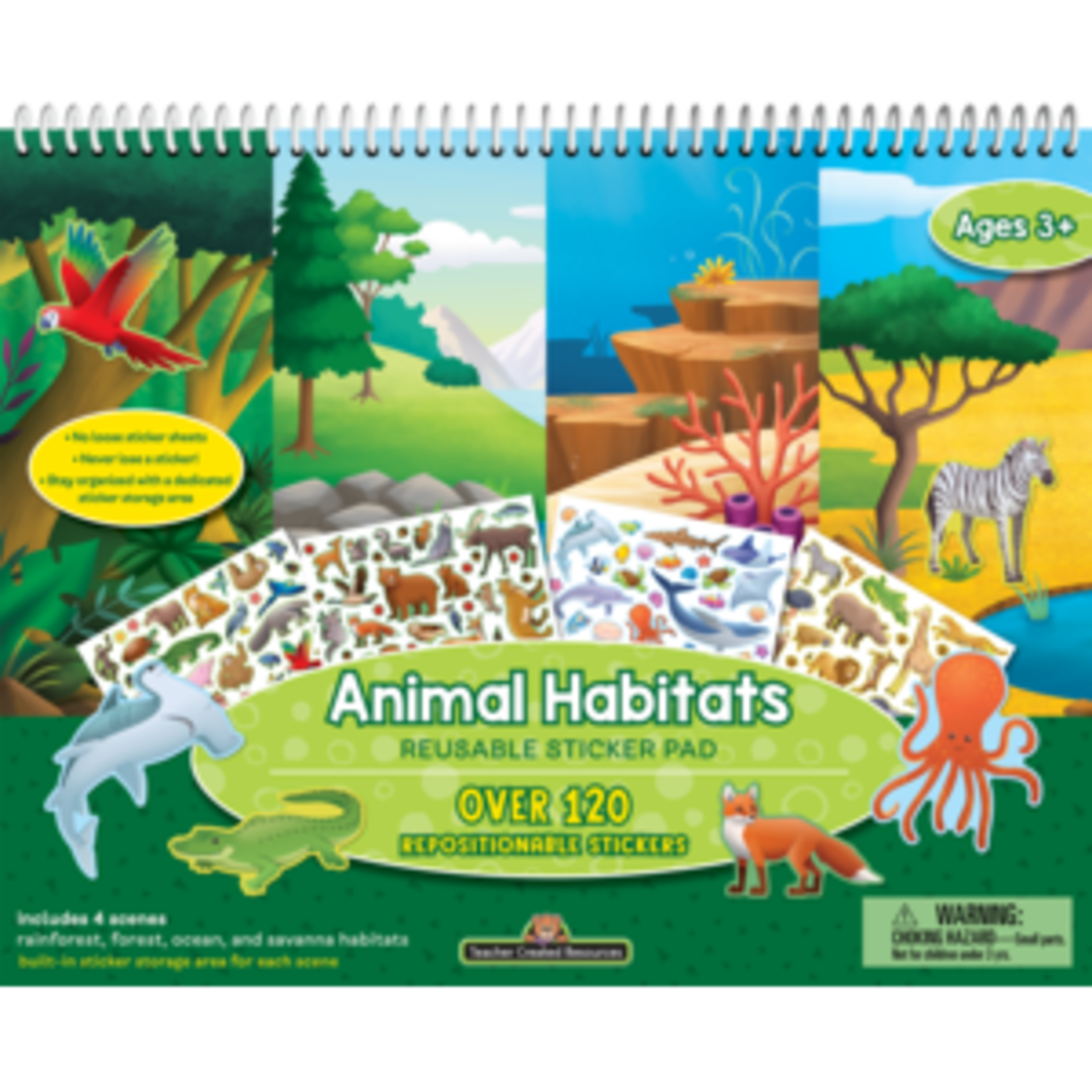 Teacher Created Resources Animal Habitats Reusable Sticker Pad [TCR20113]