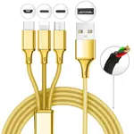 MILA 10 FT 3-in-1 USB Multi Charging Cable - Gold [3C-10F-GLD]