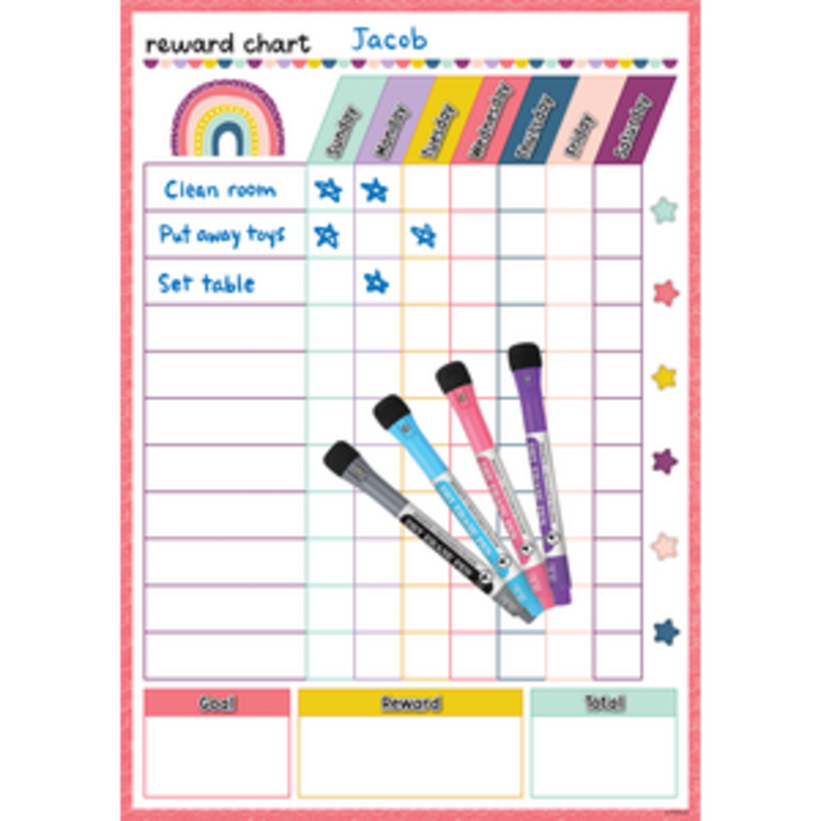 Teacher Created Resources Oh Happy Day Dry-Erase Magnetic Reward Chart [TCR71000]