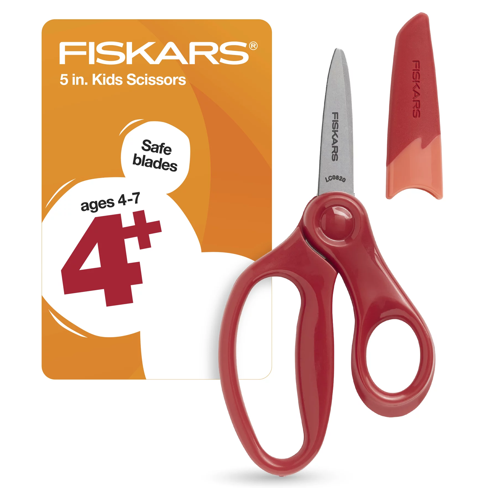 FISKARS Fiskars 5 inch Pointed Tip Kids Scissors w/sheath - Red [194300]