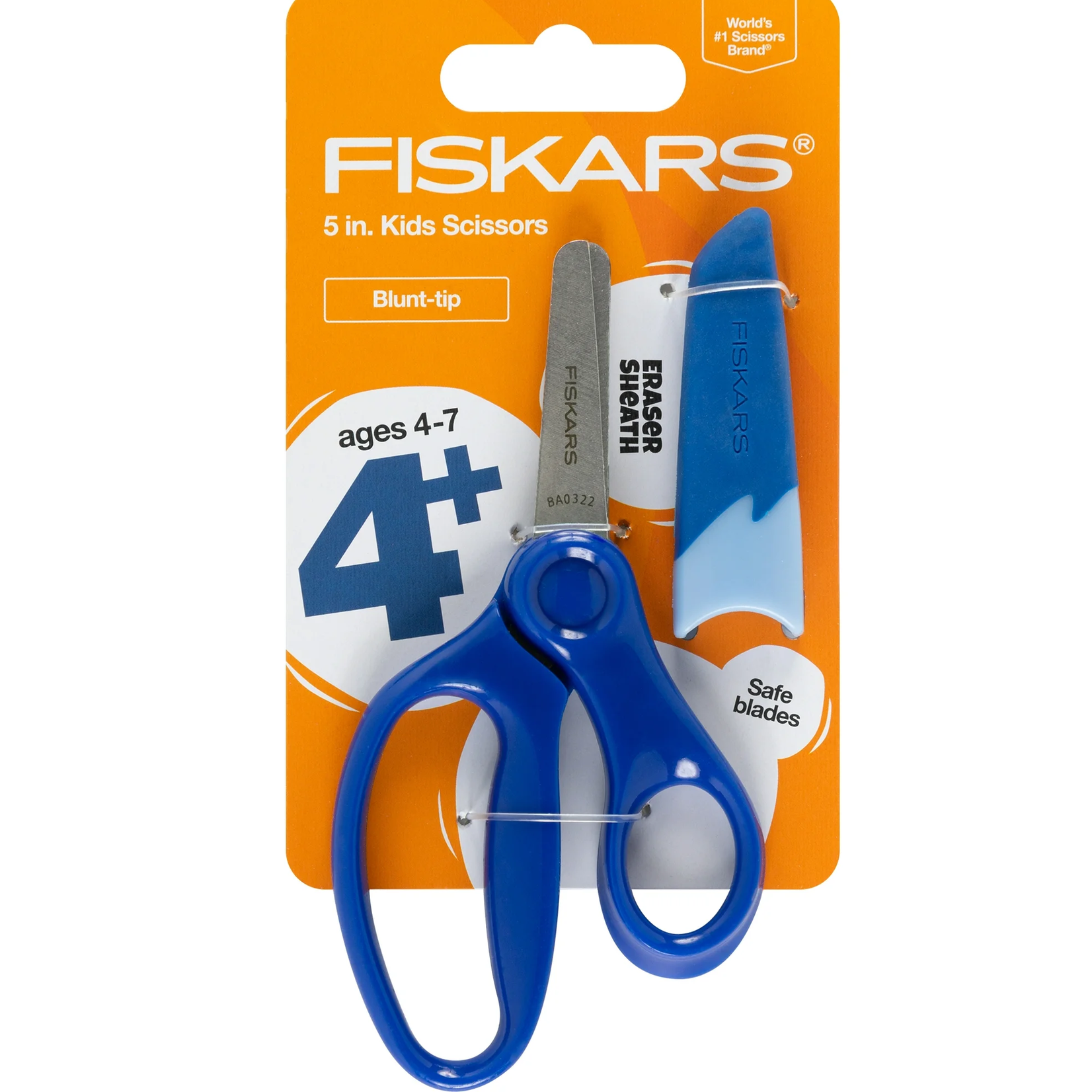 FISKARS Fiskars 5 inch Blunt Tip Kids Scissors w/sheath - Blue [194160]