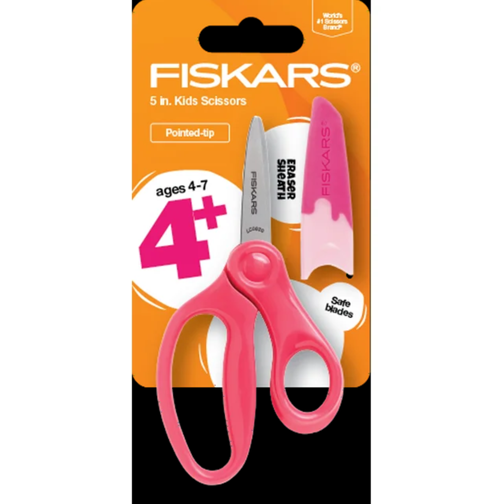 FISKARS Fiskars 5 inch Pointed Tip Kids Scissors w/sheath - Pink [3-063712]