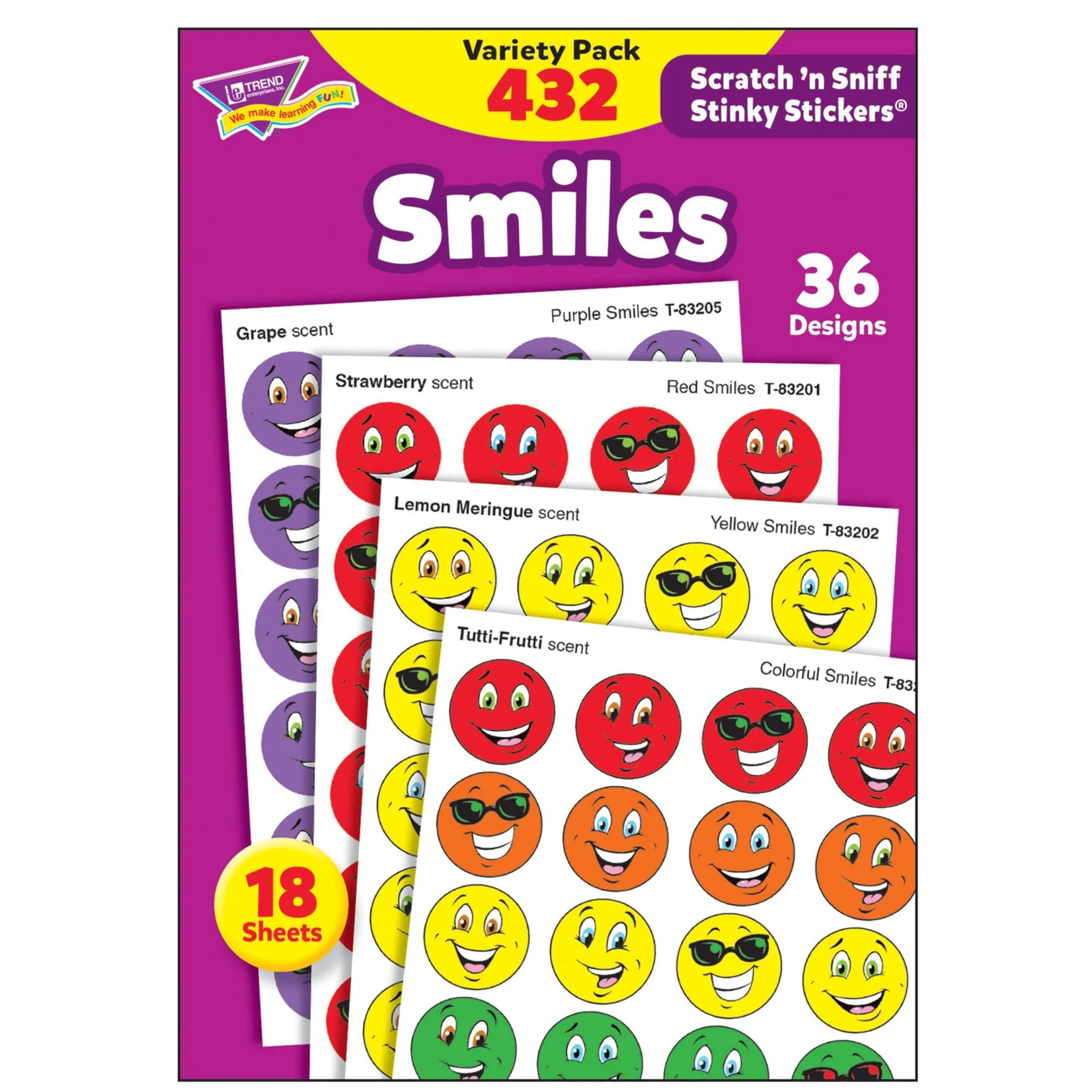 Trend Enterprises Smiles Scratch 'n Sniff Stinky Stickers Variety Pack [T83903]