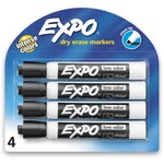 EXPO EXPO Low-Odor Dry-Erase Markers, Chisel Point, Black, Pack Of 4 [SAN80661]