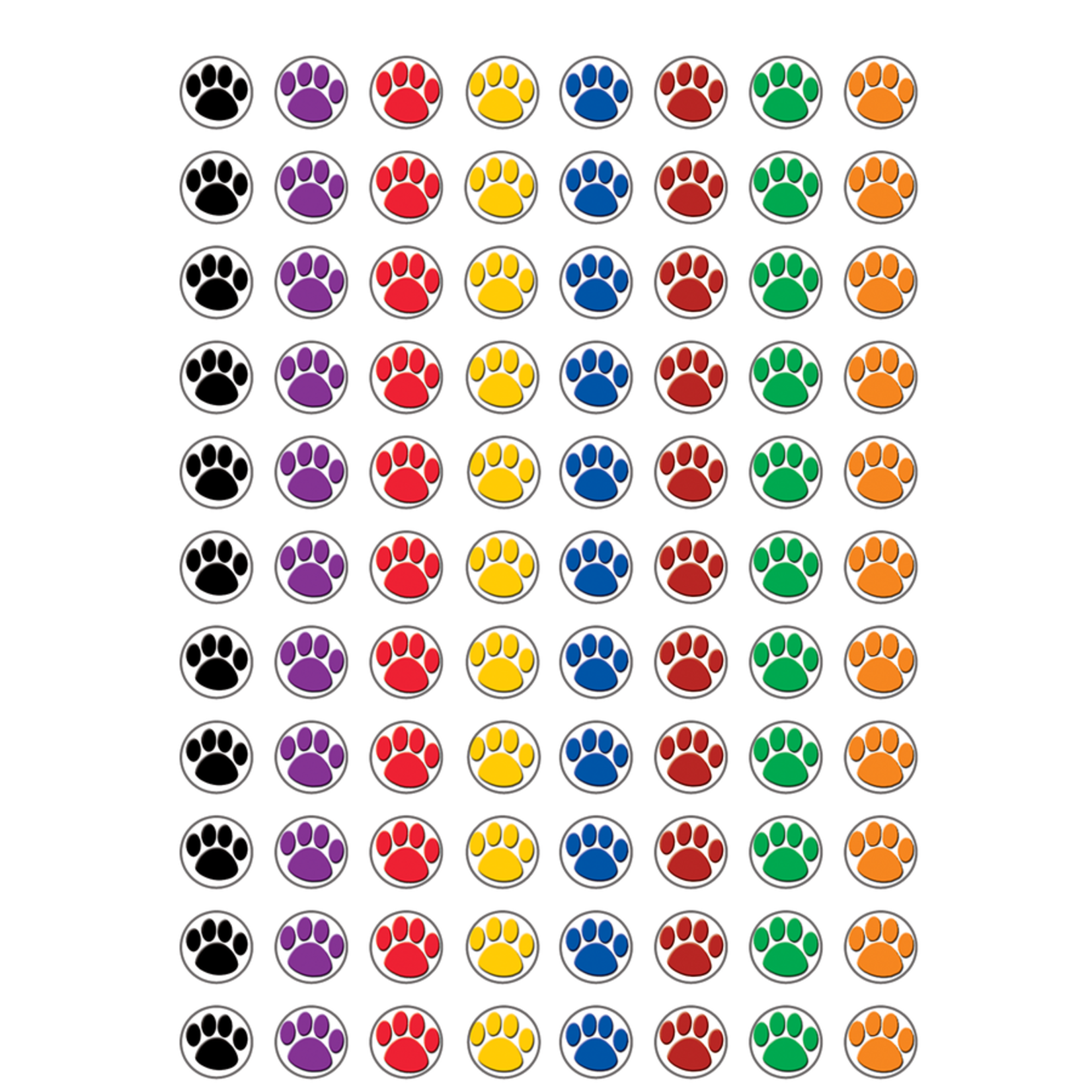 Teacher Created Resources Colorful Paw Prints Mini Stickers [TCR4819]