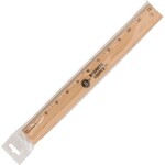 Business Source Wood 12 Inch Ruler with Brass Blade, 1/16 Graduations [BSN32360]