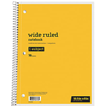JUST BASICS Just Basics Spiral Notebook, 8" x 10-1/2", 1 Subject, Wide Ruled, 70 Sheets, Yellow [6465380]